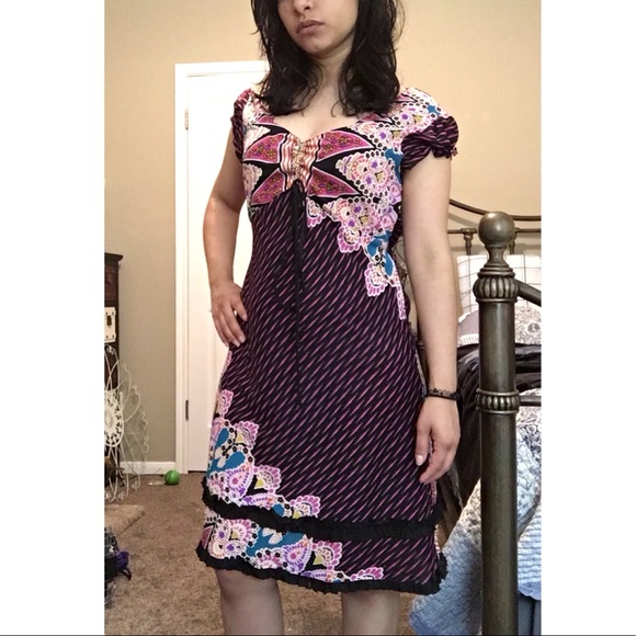 ❗️SOLD ELSEWHERE❗️Colorful Floral Dress 🌸 - Picture 5 of 5